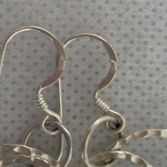 Nordstrom Sterling Silver Hammered Drop Circle Earrings - Picture 3 of 5